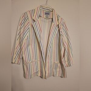 Vintage pinstriped blazer colorful rainbow jacket